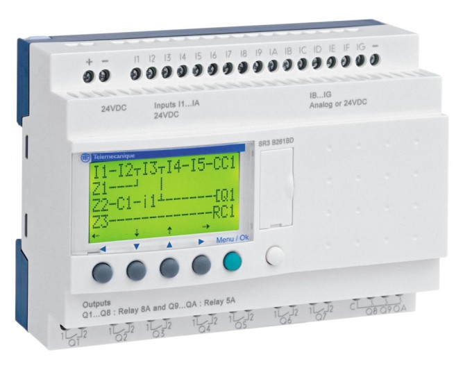 SE Zelio Logic Интеллектуальное реле 26 I/O 24V (DC), Schneider Electric, , SR3B261BD