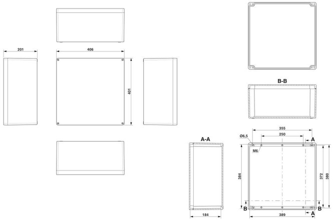 Клеммная коробка E PE A 405X400X201