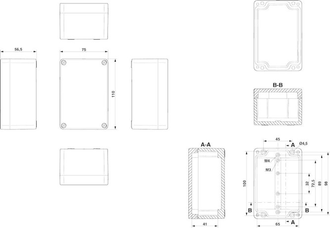 Клеммная коробка E PE A 75X110X56