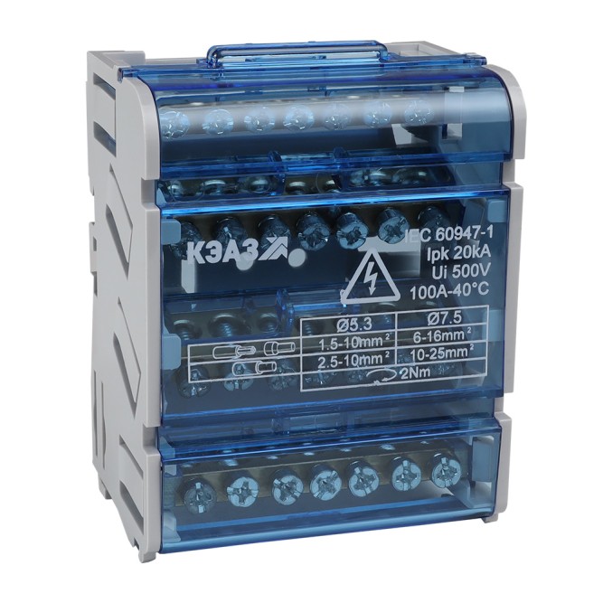 Шина &quot;N&quot; нулевая на DIN-рейку в корпусе-4х7групп-КЭАЗ