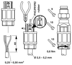 Соединитель для датчика/исполнительного устройства SACC-M 8MS-4QO-0,5-VA