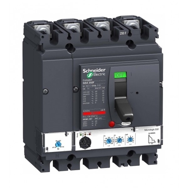Силовой автомат Schneider Electric Compact NSX 250, Micrologic 2.2, 36кА, 4P, 100А