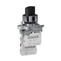 Переключатель КПЕ1121РС-черный-2но+1нз-ручка-фикс-2поз-IP40-КЭАЗ