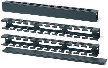 Организатор кабельный с металлическими кольцами и крышкой, 19&quot; Hyperline (CM-1U-ML-COV)
