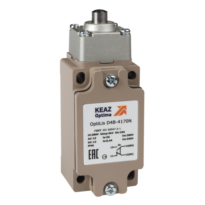 Выключатель концевой OptiLiS D4B-4170N толкатель металлический EN 50041 XCKJ161H29