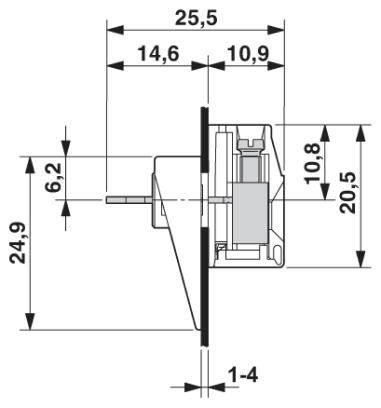 Проходная клемма VDFK 4/K GNYE