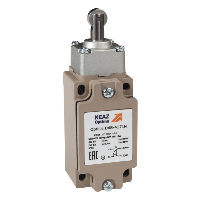Выключатель концевой OptiLiS D4B-4171N толкатель роликовый металлический EN 50041 XCKJ167H29