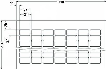 Этикетки в листах DIN-A4 BMKL 27X27 SR