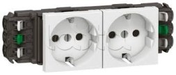Розетка электрическая Mosaic 2Х2К+З б/заж. Legrand (077402)