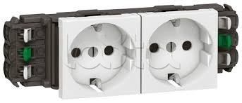 Розетка электрическая Mosaic 2Х2К+З б/заж. Legrand (077402)