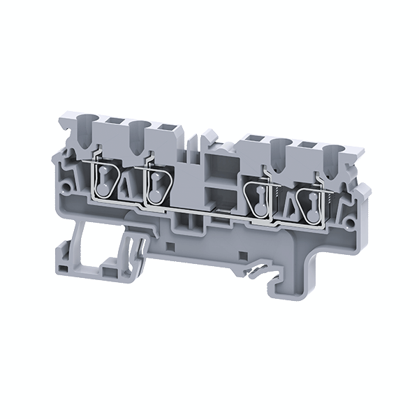 Клемма с четырьмя контактами пружинная OptiClip СX-2,5-QUATTRO-(0,2-4)-I-серый