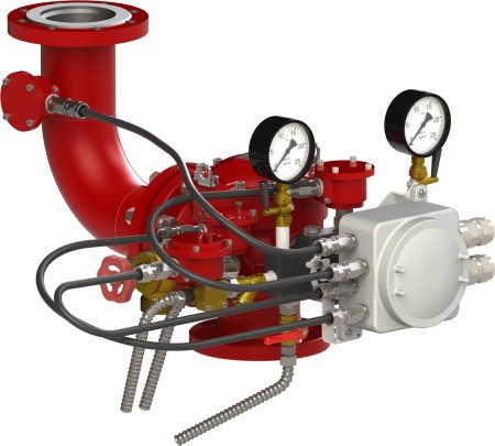 Узел управления УУ-Д100/1,6 (Р,Э24,ГО, 07)-ВФ.У3.1 (вар. с отводом и «СУЖ») (комбинированный привод взрывозащищенный)