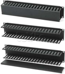 Организатор кабельный с пластиковыми кольцами и крышкой, 19&quot; Hyperline (CM-1U-PL-COV)