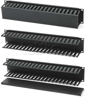 Организатор кабельный с пластиковыми кольцами и крышкой, 19&quot; Hyperline (CM-1U-PL-COV)