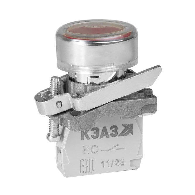 Кнопка КМЕ4210мС-красный-1но+0нз-цилиндр-IP65-КЭАЗ