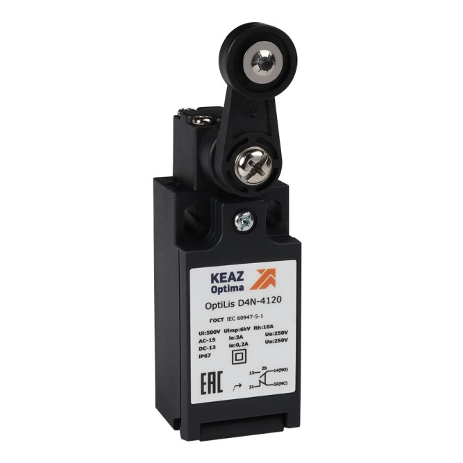 Выключатель концевой OptiLiS D4N-4120 рычаг пластиковый с роликом пластиковым EN 50047 XCKN2118P20