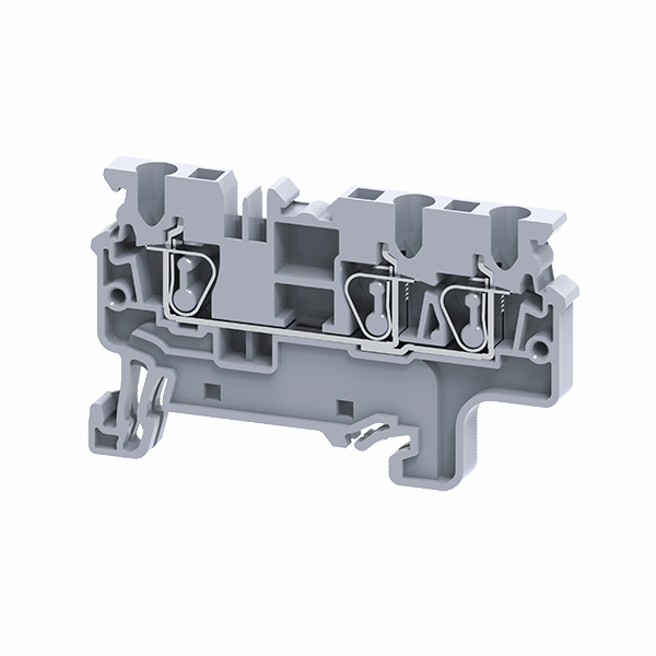 Клемма с тремя контактами пружинная OptiClip СХ-2,5-TRIPLET-I-серый