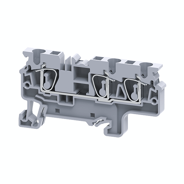 Клемма с тремя контактами пружинная OptiClip СХ-4-TRIPLET-I-серый
