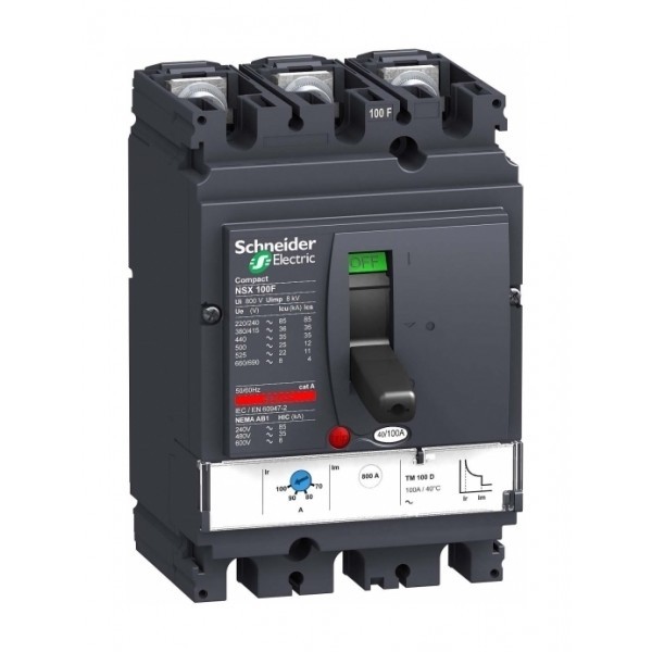 Силовой автомат Schneider Electric Compact NSX 100, TM-D, 70кА, 3P, 63А