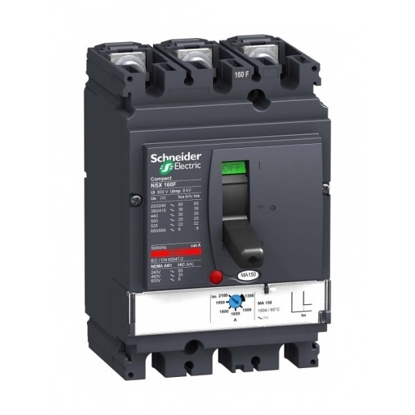 Силовой автомат Schneider Electric Compact NSX 160, MA, 36кА, 3P, 100А