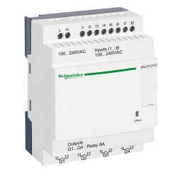 SE Zelio Logic Интеллектуальное реле без дисплея, компактное 8вх/4вых, ~100-240В, Schneider Electric, , SR2E121FU