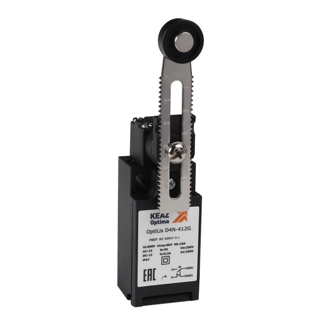 Выключатель концевой OptiLiS D4N-412M рычаг регулируемый с роликом металлическим EN 50047 XCKN2146P20