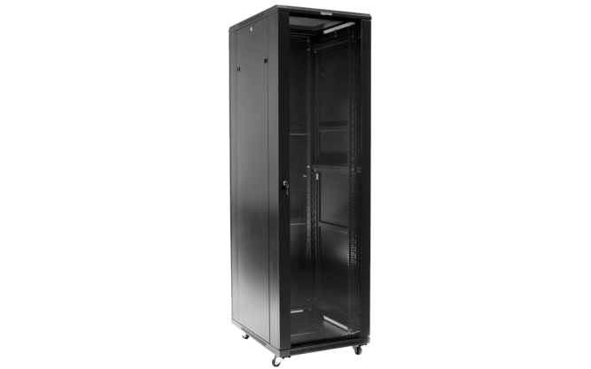 Шкаф нап. 42U Hyperline (TTC-4268-GS-RAL9004)