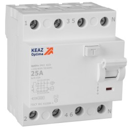 ВДТ без защиты от сверхтоков OptiDin DM63-4225-AC-4,5-УХЛ4 (4P, 25, 30mA)
