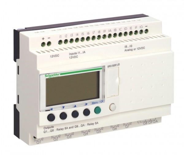 SE Zelio Logic Интеллектуальное реле модульное, 16 вх/10вых, 24В, Schneider Electric, , SR3B261B