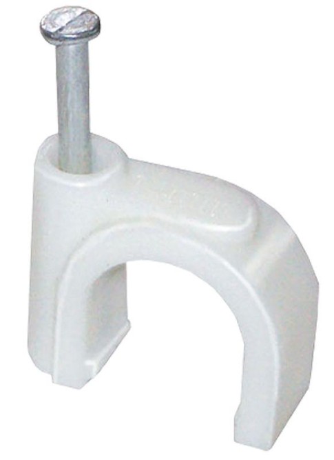 Скоба пластиковая с гвоздём круглая (100 шт/уп) СПК 10