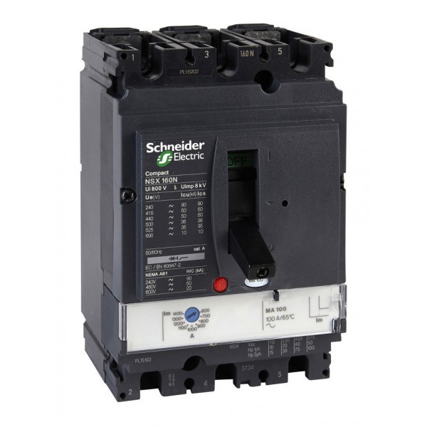 Силовой автомат Schneider Electric Compact NSX 160, MA, 70кА, 3P, 150А