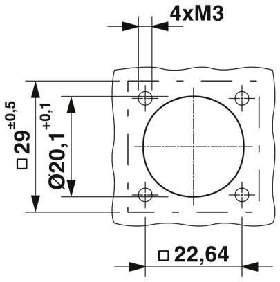 Аппаратн. соединитель, передняя стенка M23-17P1N8AA600S