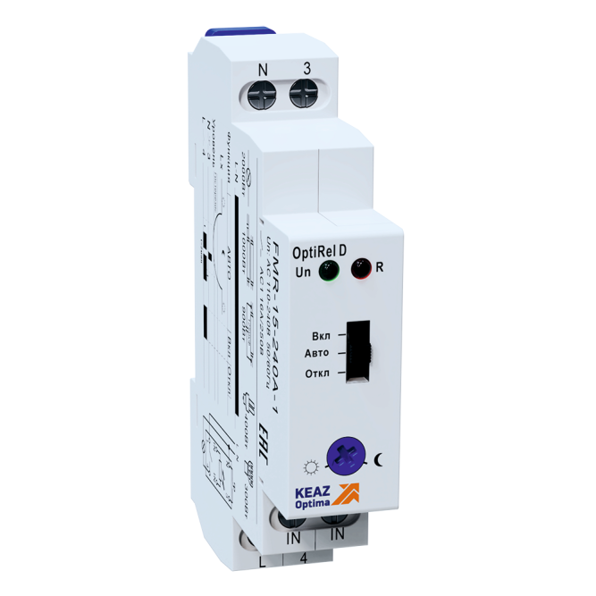 Фотореле OptiRel D FMR-15-240А-1 с датчиком 1,5м 16А 1СО 110-240АС