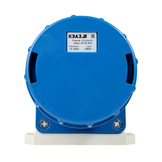 Розетка для монтажа на поверхность 133-63А-6h-220AC-2P+PE-IP67