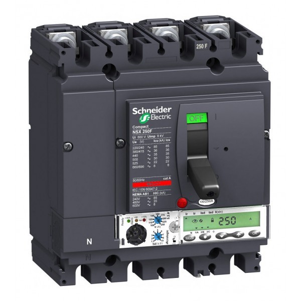 Силовой автомат Schneider Electric Compact NSX 250, Micrologic 5.2 A, 36кА, 4P, 250А